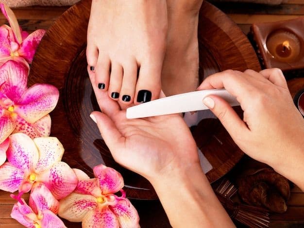 Relaxing spa pedicure